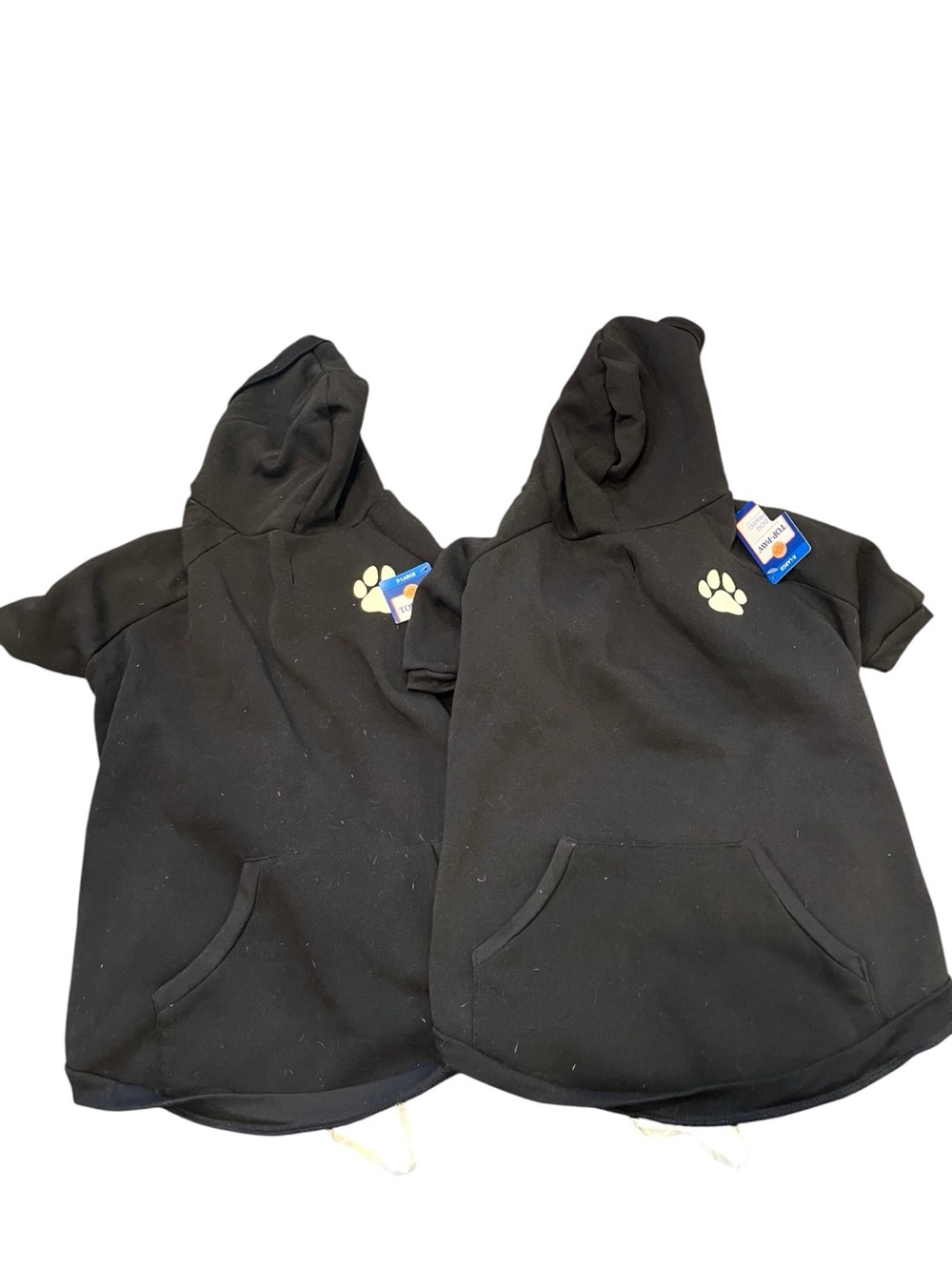 Top paw black  Paw Print Dog Hoodies - Two Pack XL